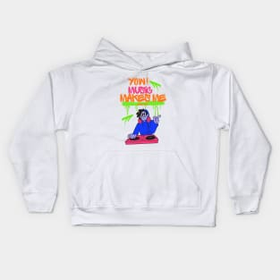 Disc Jockey On Music Kids Hoodie